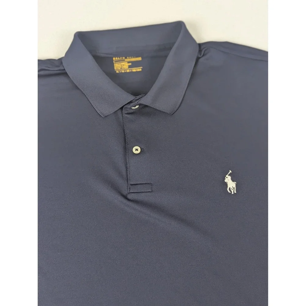 Polo Ralph Lauren Performance Mens XL Navy Blue Short Sleeve Golf Polo Shirt